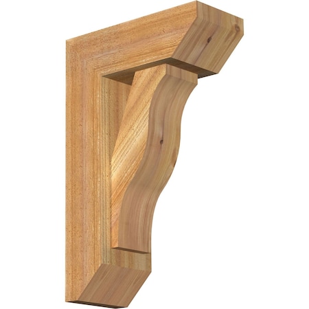 Ekena Millwork Funston Slat Rough Sawn Bracket w/ Offset Brace, Western Red Cedar, 6"W x 14"D x 22"H BKT0604X14X22FST06RWR